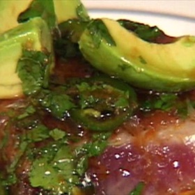 Pan-Seared Tuna with Avocado, Soy, Ginger, and Lime